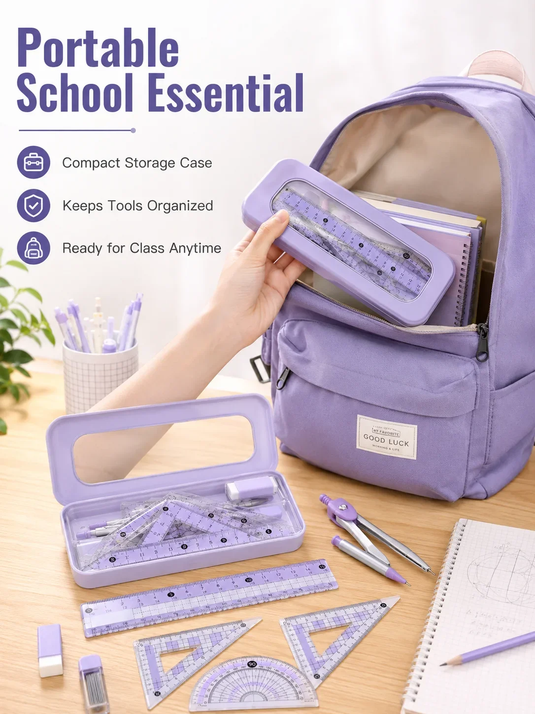 8-Piece Math Geometry Set for  - đánh giá và giá Compass Geometry Set
