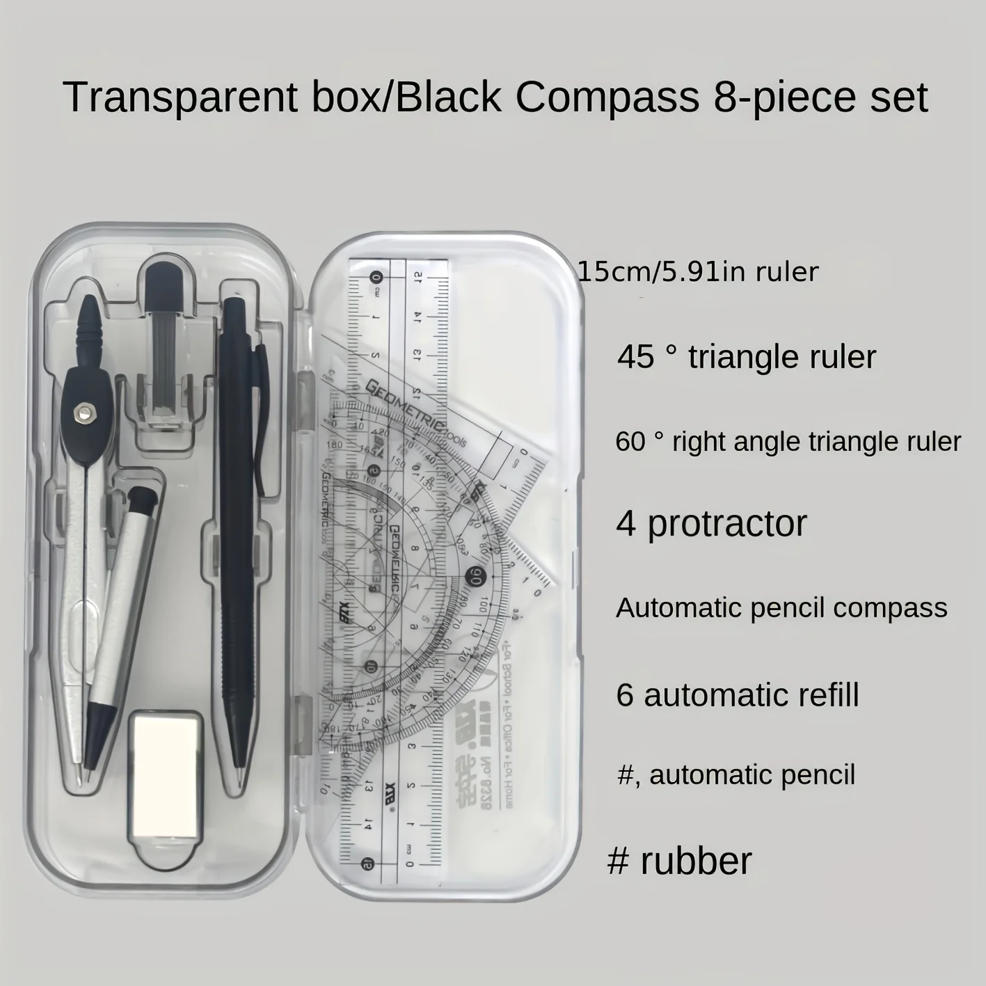 8-in-1 Mathematical Geometry K - đánh giá và giá Compass Geometry Set
