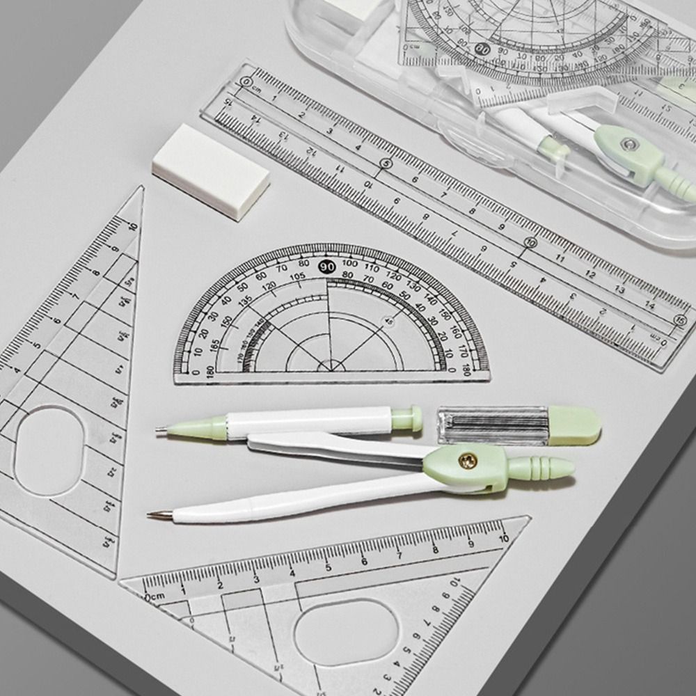 8PCS/Set Plastic Ruler Compass - đánh giá và giá Compass Geometry Set
