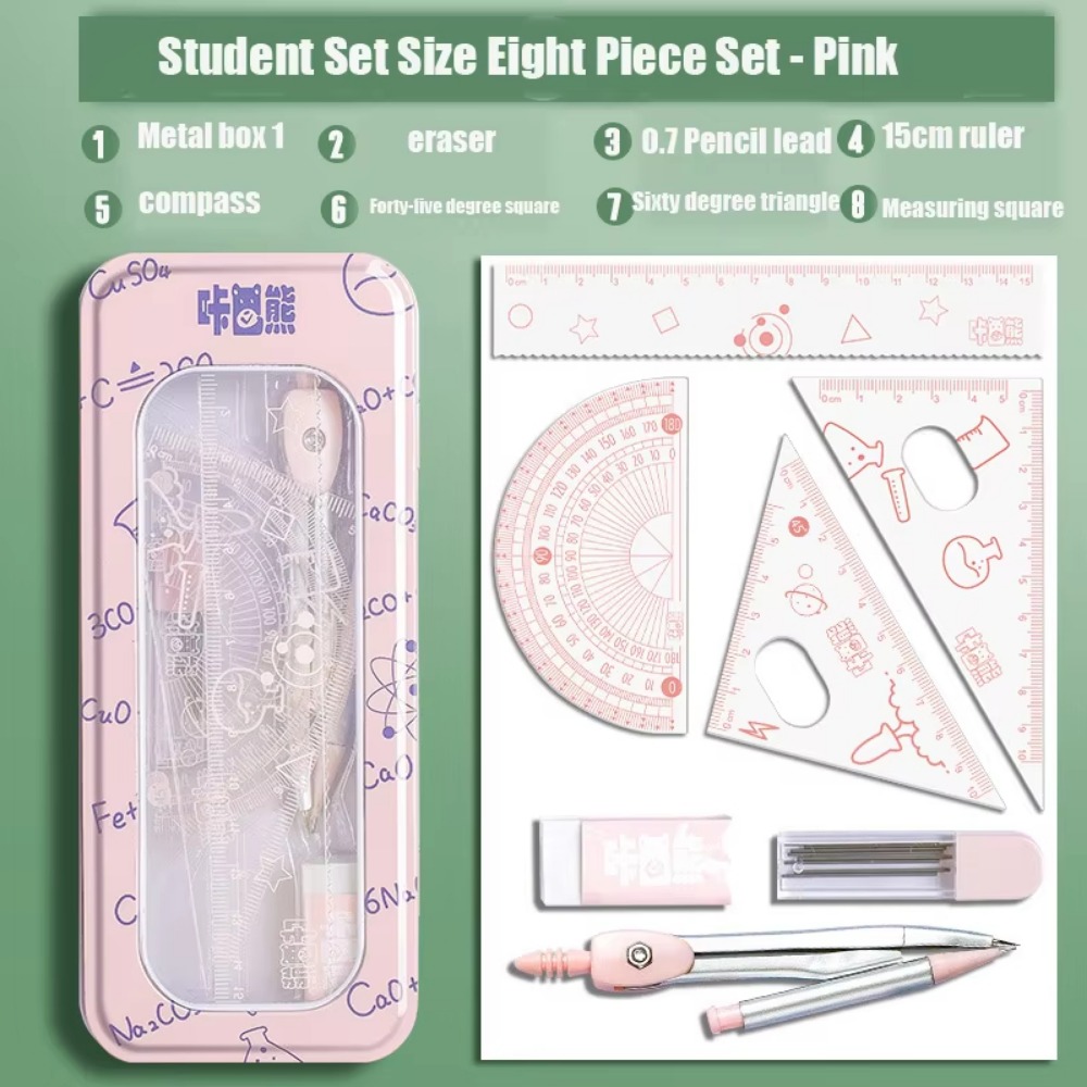 8Pcs/Set Multifunctional Math  - đánh giá và giá Compass Geometry Set